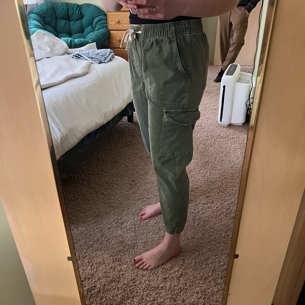 GAP Olive Easy Jeans with Drawstring - image 2